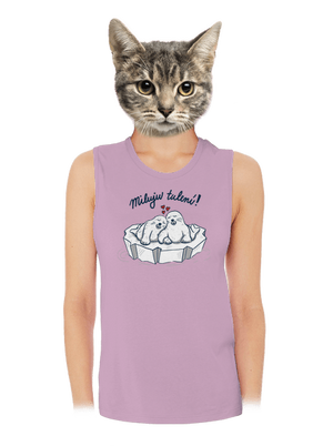 Miluju tulení dámské tílko volné Lilac