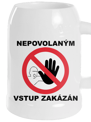 Nepovolaným vstup zakázán půllitr White
