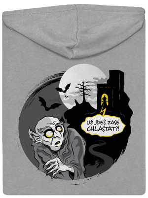 Nosferatu pánská mikina na zip Light Melange