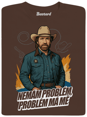 B19: Chuck Norris z Walker, Texas Ranger pánské tričko Brown