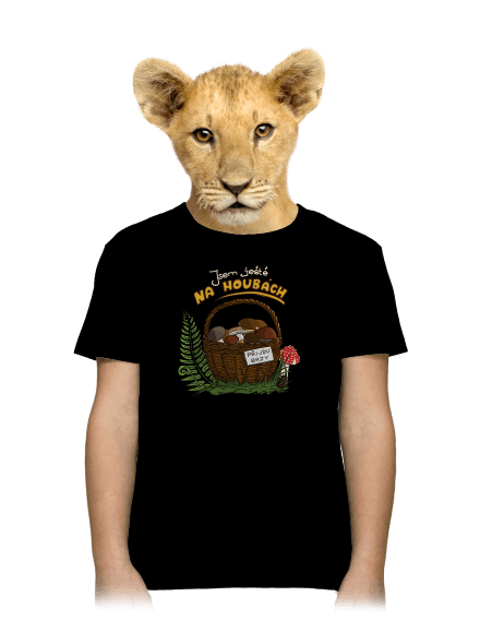 Na houbách dětské tričko Black