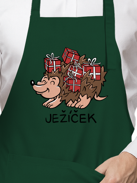 Ježíček zástěra Bottle Green