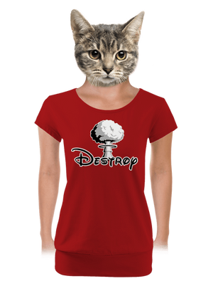 Destroy dámské tričko s lemem Red Mal