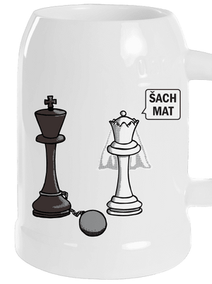 Šach mat půllitr White