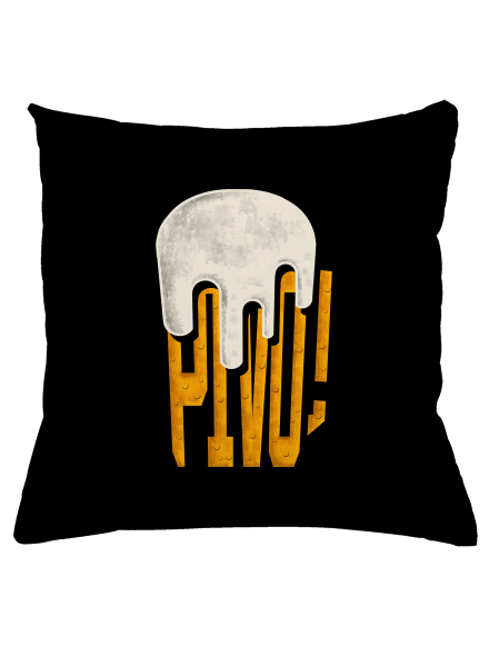 Nápis Pivo polštář Black