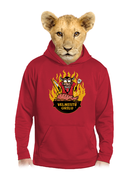 Velmistr grilu dětská mikina klokanka Fire Red
