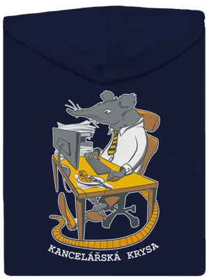 Kancelářská krysa pánská mikina na zip Navy