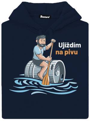 Ujíždím na pivu pánská mikina klokanka Navy