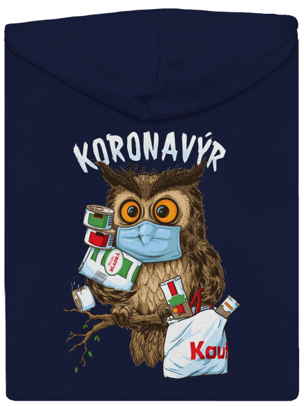 Koronavýr pánská mikina na zip Navy