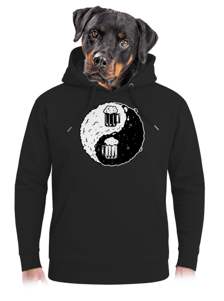 Jin Jang pivo unisex mikina premium Dark Black