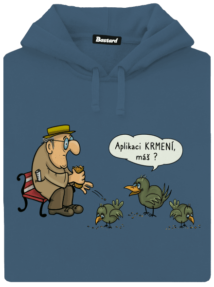 Aplikace Krmení dámská mikina klokanka Denim