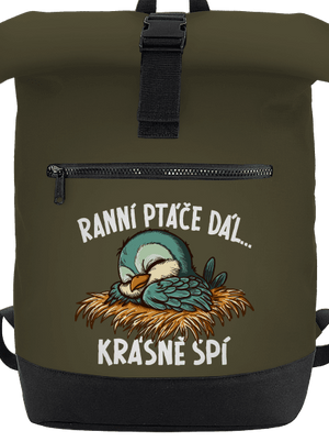 Ranní ptáče spí batoh Military Green