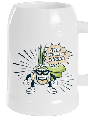 Antivirový hrdina půllitr White