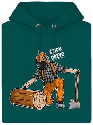 Dřevorubec unisex mikina premium Emerald Green