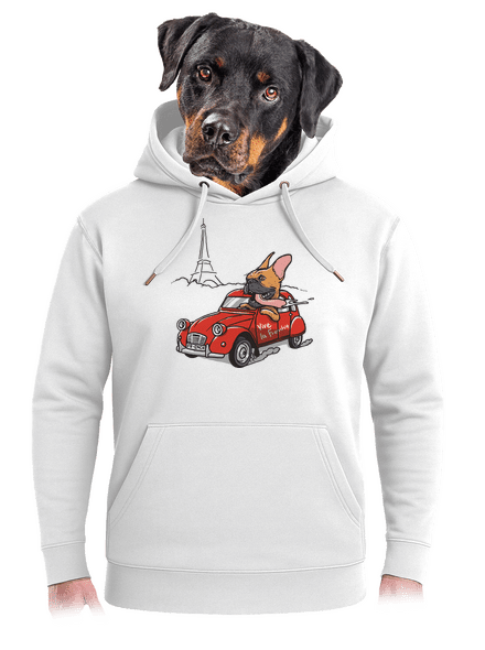 Francouzský buldoček unisex mikina premium Snowwhite