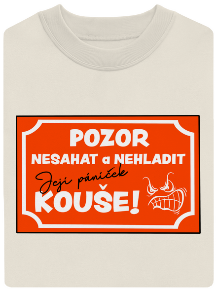 Pozor, nesahat unisex mikina bez kapuce Off White
