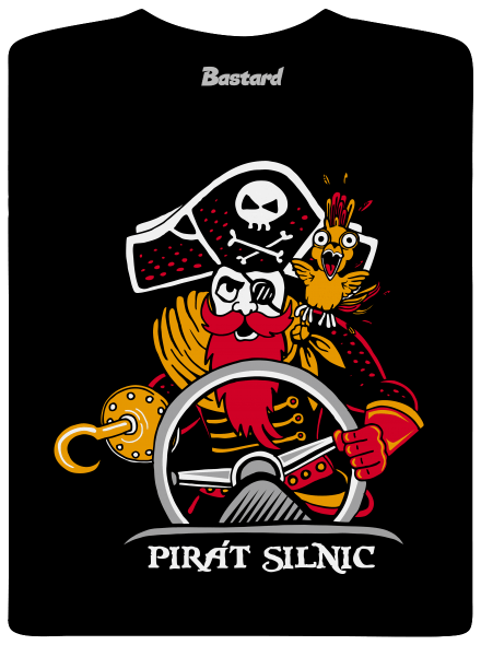 Pirát silnic pánské dlouhý rukáv Black