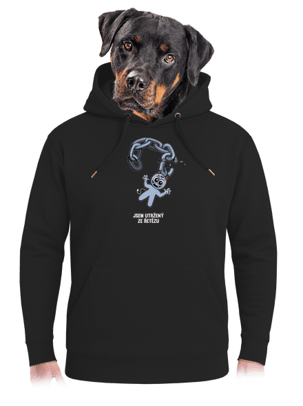 Utržený ze řetězu unisex mikina premium Dark Black