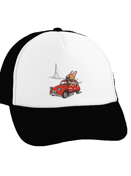 Francouzský buldoček kšiltovka truckerka Black cap