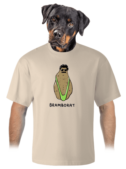 Bramborat unisex tričko oversized Almond