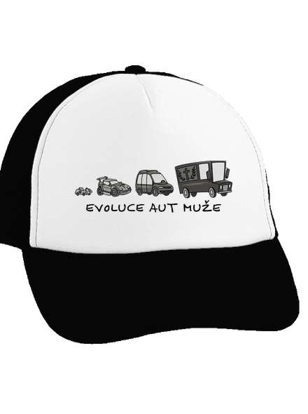 Evoluce aut muže kšiltovka truckerka Black cap