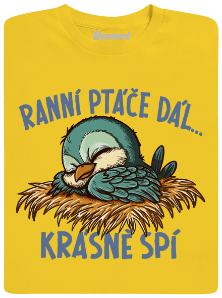 Ranní ptáče spí dětské tričko Gold
