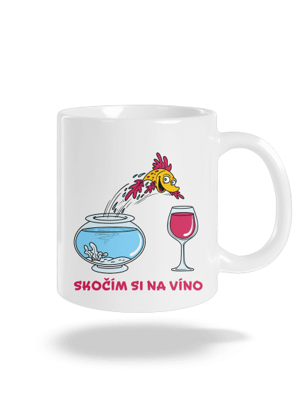 Skočím si na víno klasický hrnek White