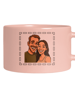 Karikatura z vlastní fotky hrnek makronka Pink Macaron