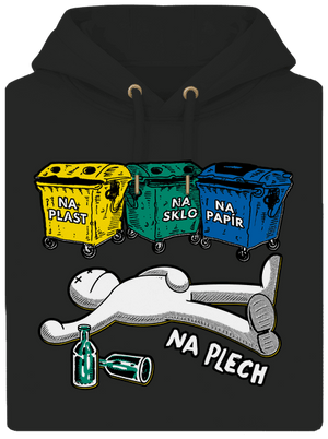 Tříděný odpad unisex mikina premium Dark Black