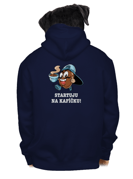 Startuju na kafíčku pánská mikina na zip Navy