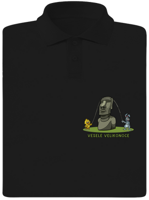 Velikonoční Moai pánská polokošile Black