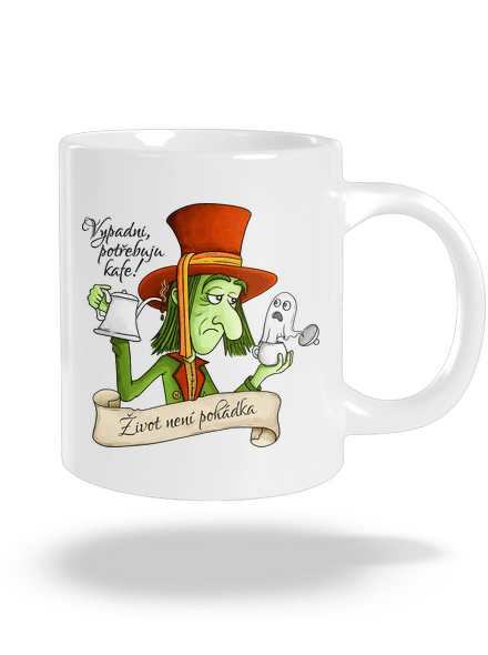 Potřebuju kafe! – Život není pohádka velký hrnek White