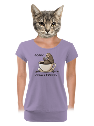 V pressu dámské tričko s lemem Lavender