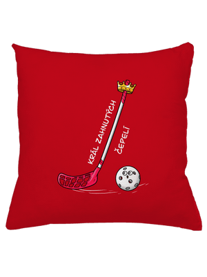 Král zahnutých čepelí - florbal polštář Red