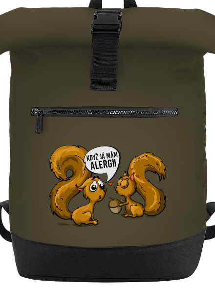 Alergická veverka batoh Military Green