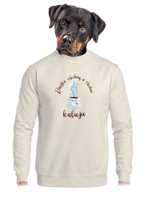 Všechno kafuju unisex mikina bez kapuce Off White