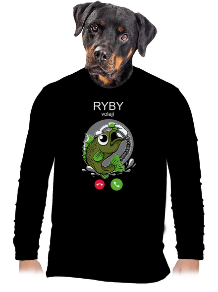 Ryby volají pánské dlouhý rukáv Black
