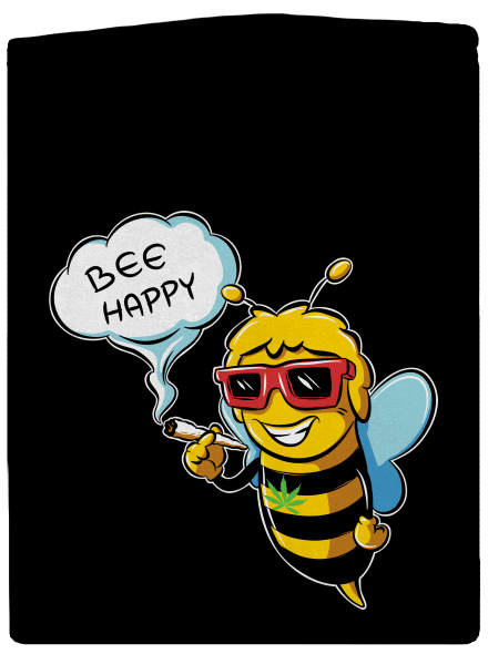 Bee happy pánská mikina na zip Black
