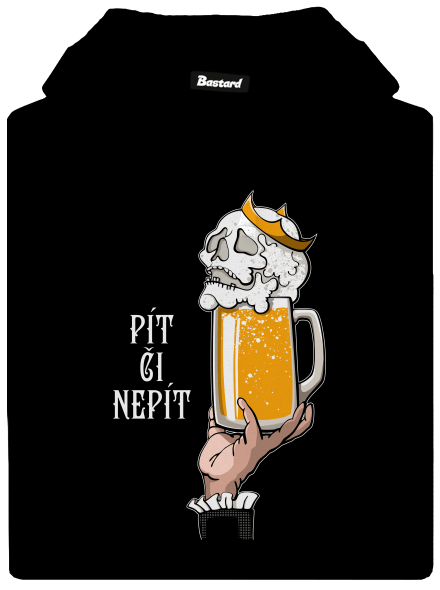 Pít či nepít pánská mikina klokanka Black
