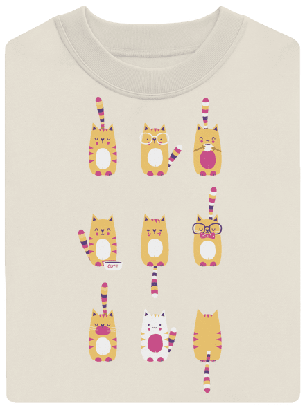 Meow unisex mikina bez kapuce Off White