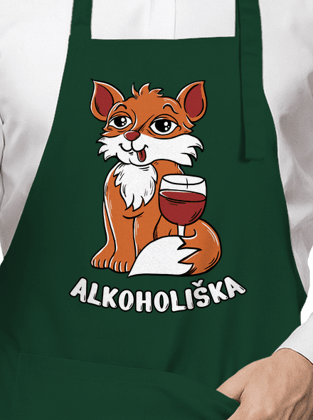 Vínová Alkoholiška zástěra Bottle Green