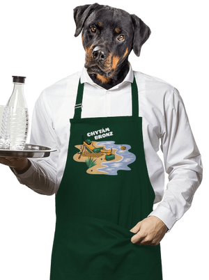 Chytám bronz zástěra Bottle Green