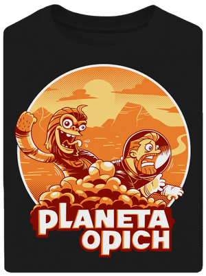 Planeta opich unisex tričko oversized Black