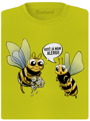 Alergická včelka dámské sportovní tričko Neon Yellow