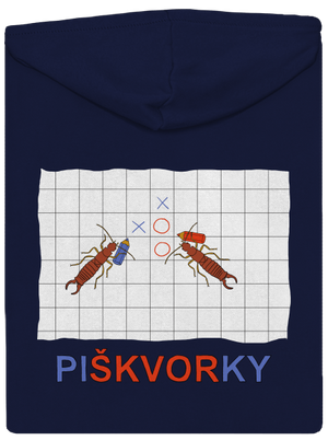 Škvoří piškvorky pánská mikina na zip Navy