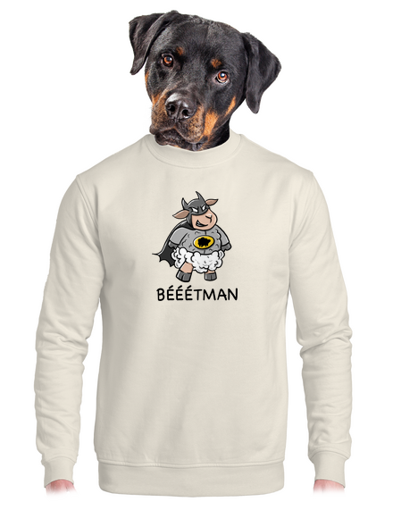 Bééétman unisex mikina bez kapuce Off White