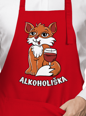 Vínová Alkoholiška zástěra Red