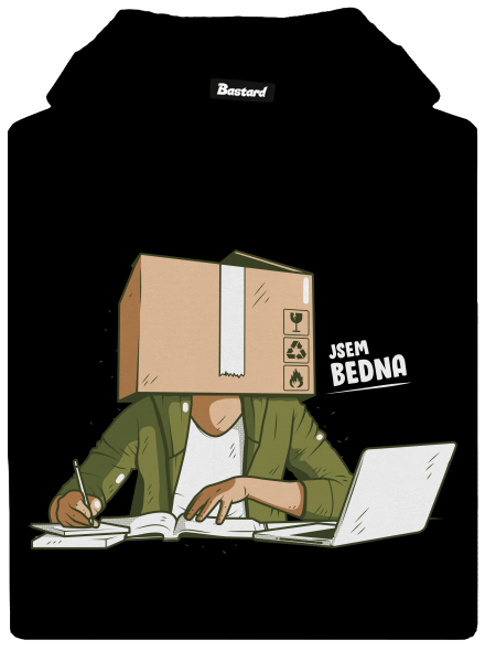 Jsem bedna dámská mikina klokanka Black