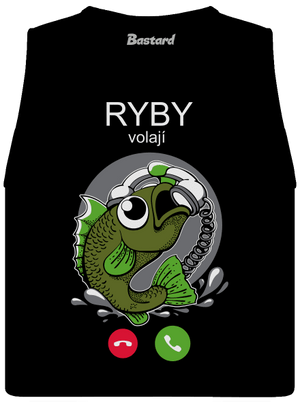 Ryby volají dámské tílko volné Black