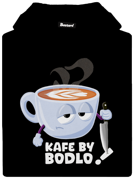 Kafe by bodlo pánská mikina klokanka Black